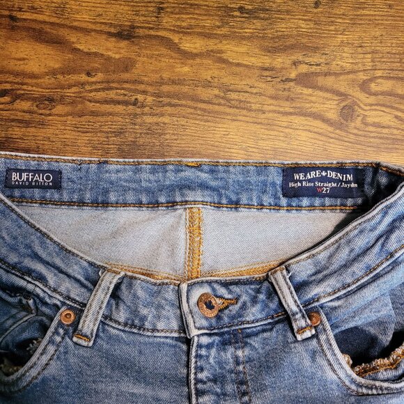 Buffalo David Bitton Jeans Size 27 Jayden High Rise Straight Medium Light Wash - Picture 4 of 10